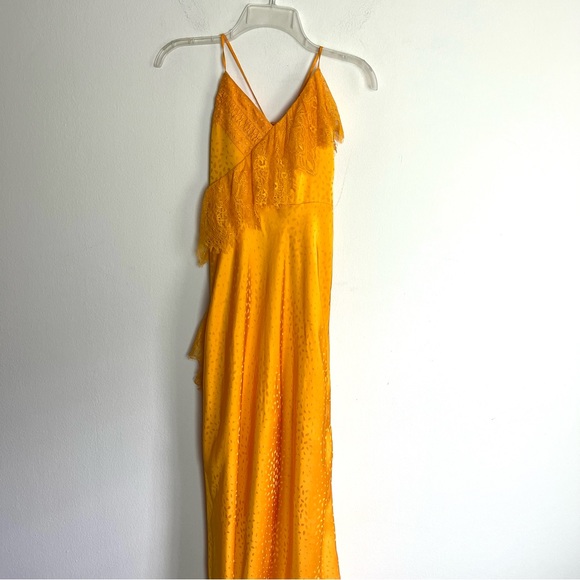 Self Portrait Frilled Jacquard Satin Ruffle Dress - Picture 5 of 11